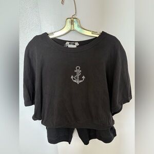Sonia Rykiel Anchor Embellished Tee & Shorts Set